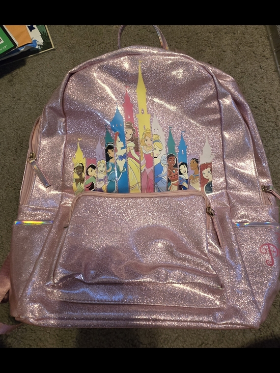 Disney Other - Kids Pink Glitter Princess Backpack - Disney